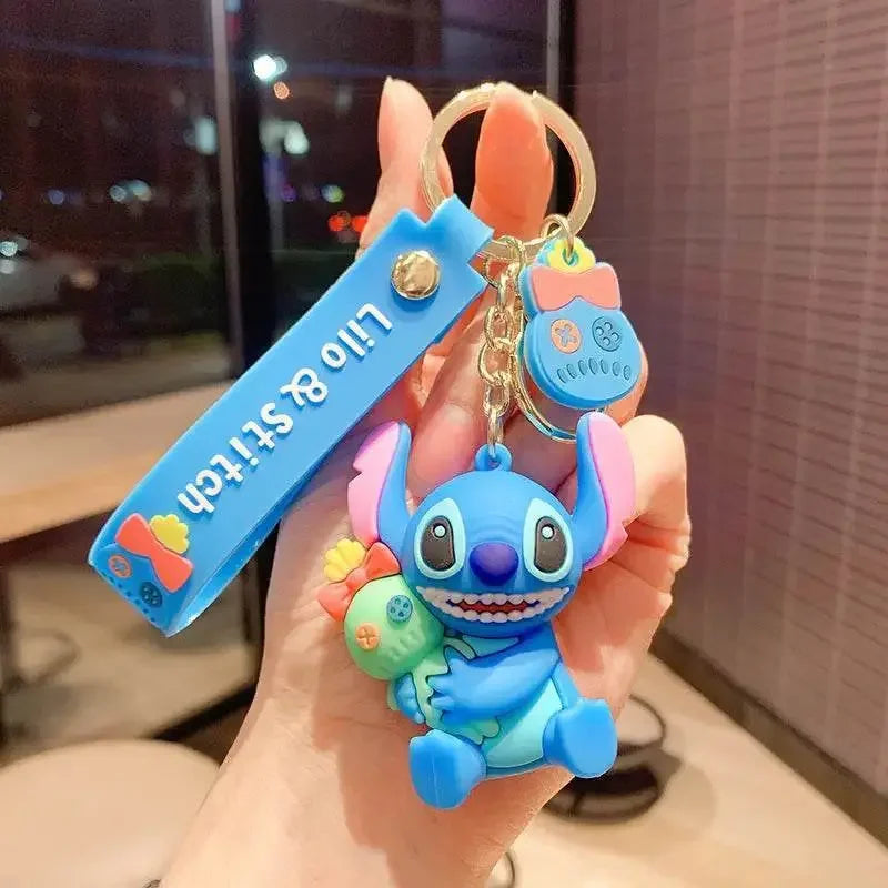 Disney Cartoon Anime Lilo and Stitch Pendant Keychains Holder Car Key Chain Key Ring Mobile Phone Bag Hanging Jewelry Gifts - GiFTiFY