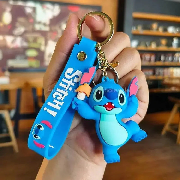Disney Cartoon Anime Lilo and Stitch Pendant Keychains Holder Car Key Chain Key Ring Mobile Phone Bag Hanging Jewelry Gifts - GiFTiFY