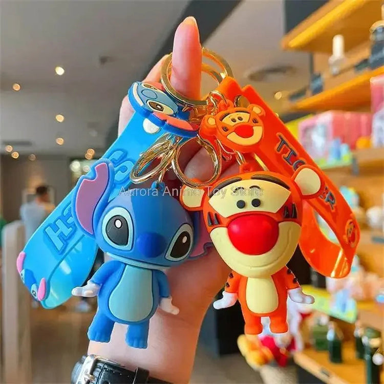Disney Cartoon Anime Lilo and Stitch Pendant Keychains Holder Car Key Chain Key Ring Mobile Phone Bag Hanging Jewelry Gifts - GiFTiFY