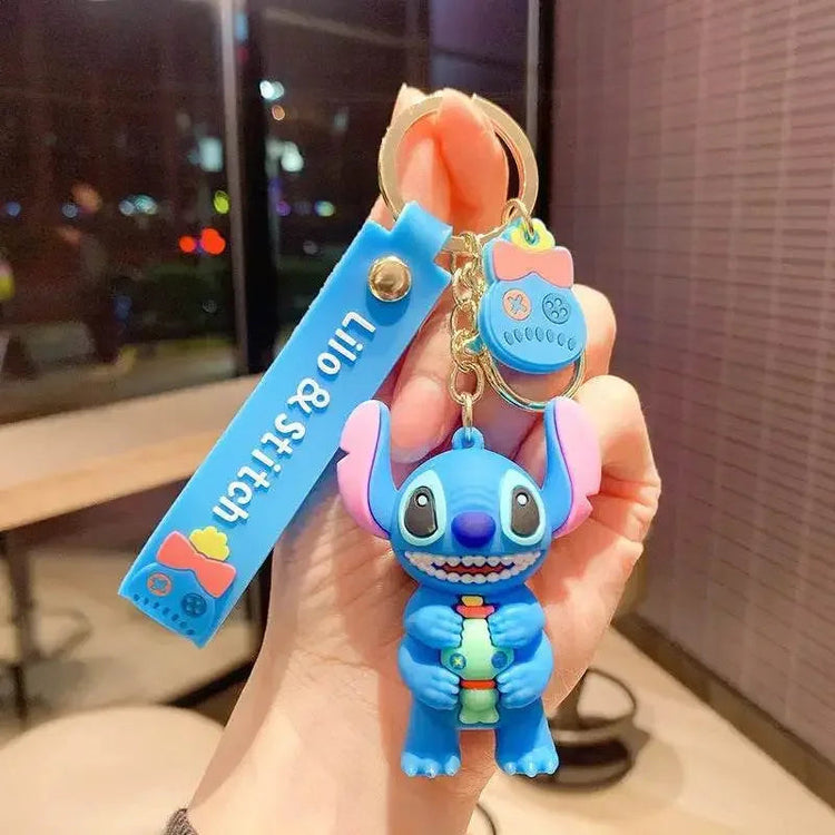 Disney Cartoon Anime Lilo and Stitch Pendant Keychains Holder Car Key Chain Key Ring Mobile Phone Bag Hanging Jewelry Gifts - GiFTiFY