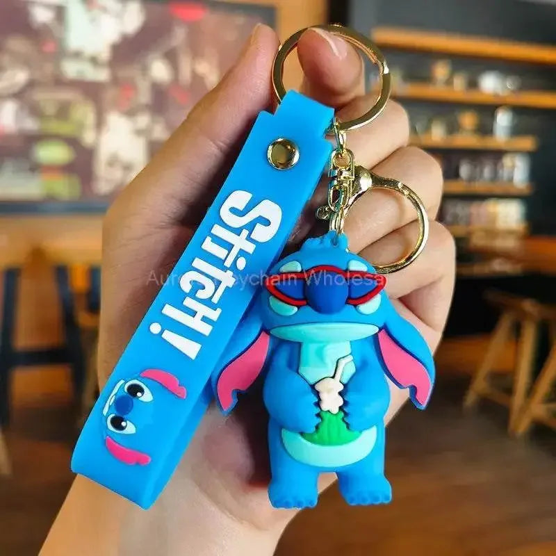 Disney Cartoon Anime Lilo and Stitch Pendant Keychains Holder Car Key Chain Key Ring Mobile Phone Bag Hanging Jewelry Gifts - GiFTiFY