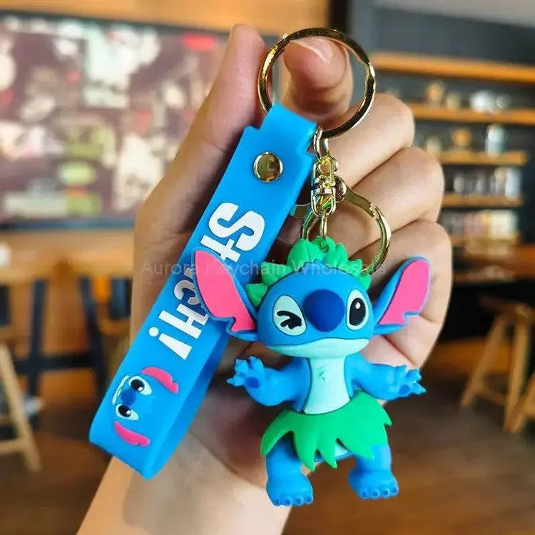 Disney Cartoon Anime Lilo and Stitch Pendant Keychains Holder Car Key Chain Key Ring Mobile Phone Bag Hanging Jewelry Gifts - GiFTiFY