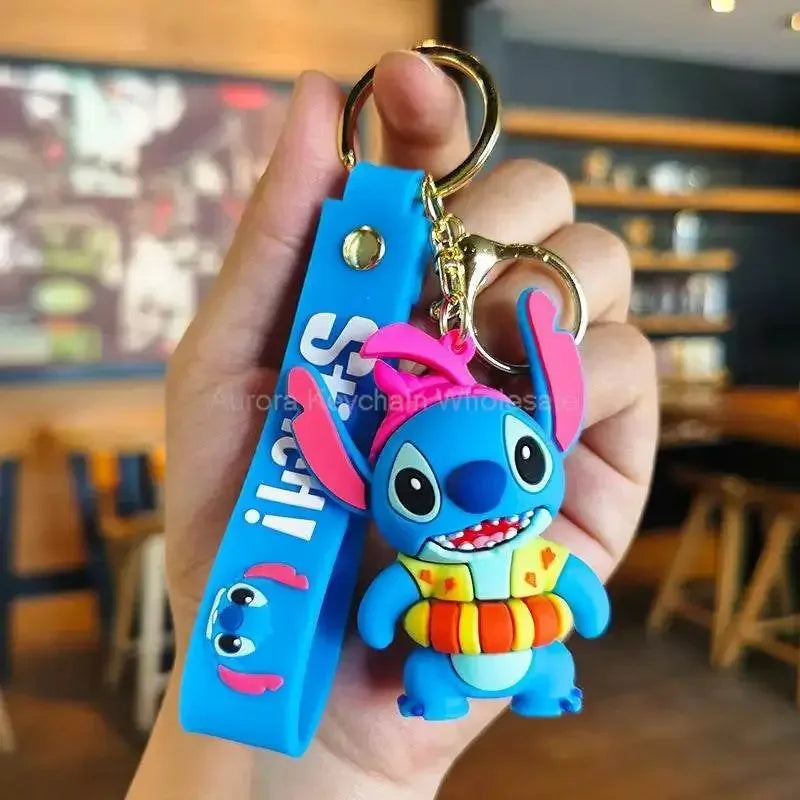 Disney Cartoon Anime Lilo and Stitch Pendant Keychains Holder Car Key Chain Key Ring Mobile Phone Bag Hanging Jewelry Gifts - GiFTiFY