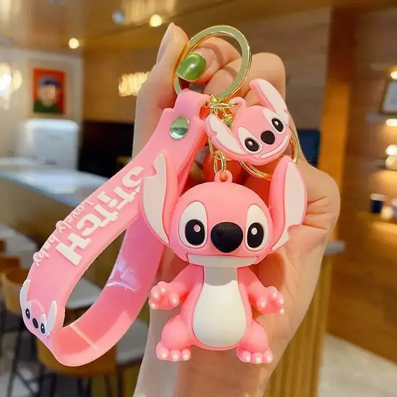 Disney Cartoon Anime Lilo and Stitch Pendant Keychains Holder Car Key Chain Key Ring Mobile Phone Bag Hanging Jewelry Gifts - GiFTiFY
