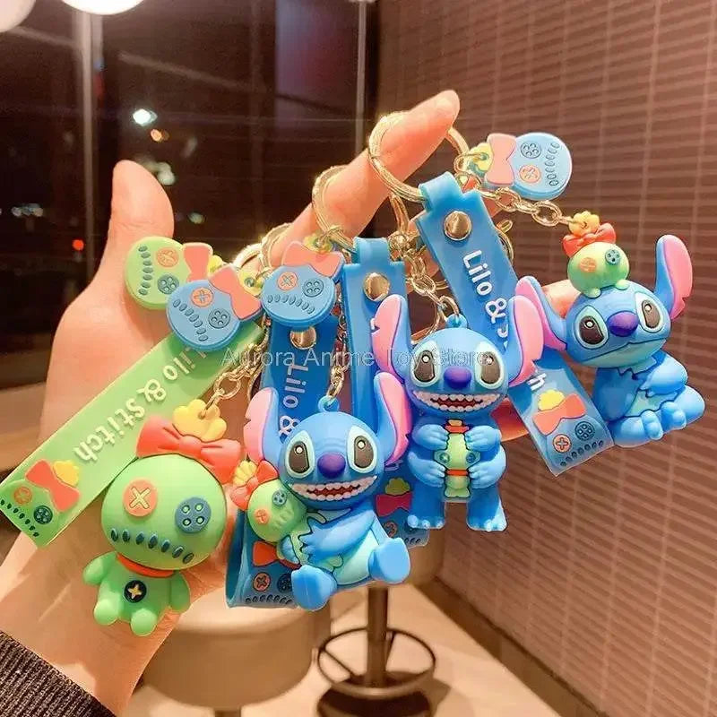 Disney Cartoon Anime Lilo and Stitch Pendant Keychains Holder Car Key Chain Key Ring Mobile Phone Bag Hanging Jewelry Gifts - GiFTiFY