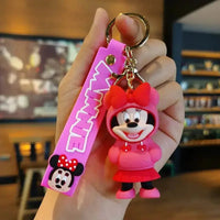 Disney Cartoon Anime Lilo and Stitch Pendant Keychains Holder Car Key Chain Key Ring Mobile
