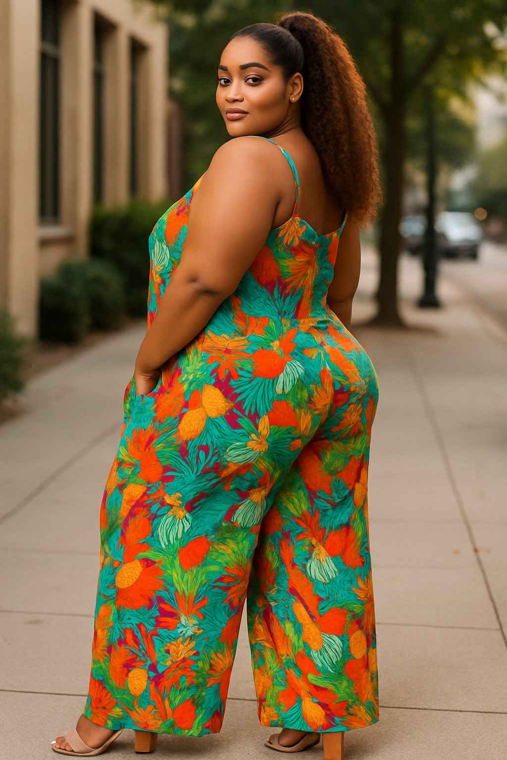 The Jenna Multi Print Jumpsuit - Plus Size