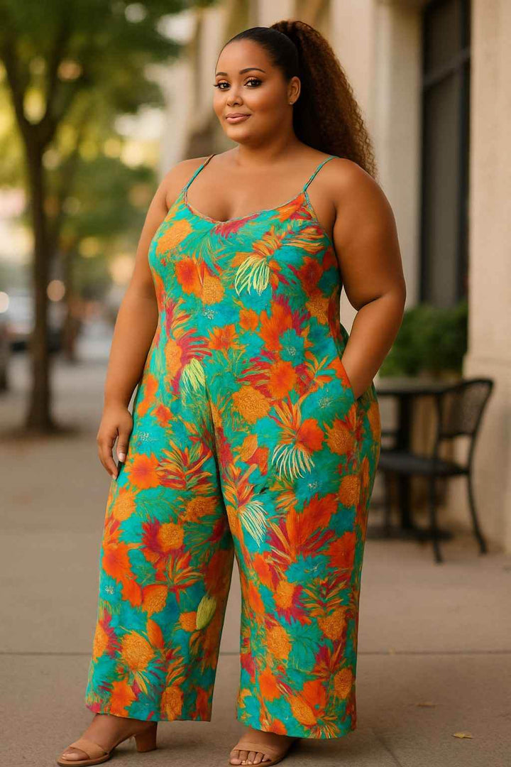 The Jenna Multi Print Jumpsuit - Plus Size - GiFTiFY