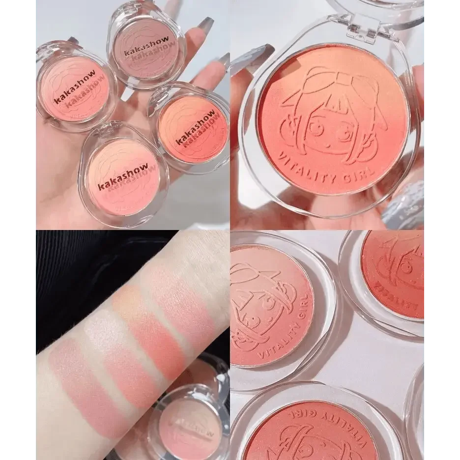 Dual Gradient Blush Highlights Natural Nude Makeup Brightening Cheek Purple Blue Female Niche Brand 2024 New Makeup by Dropshee