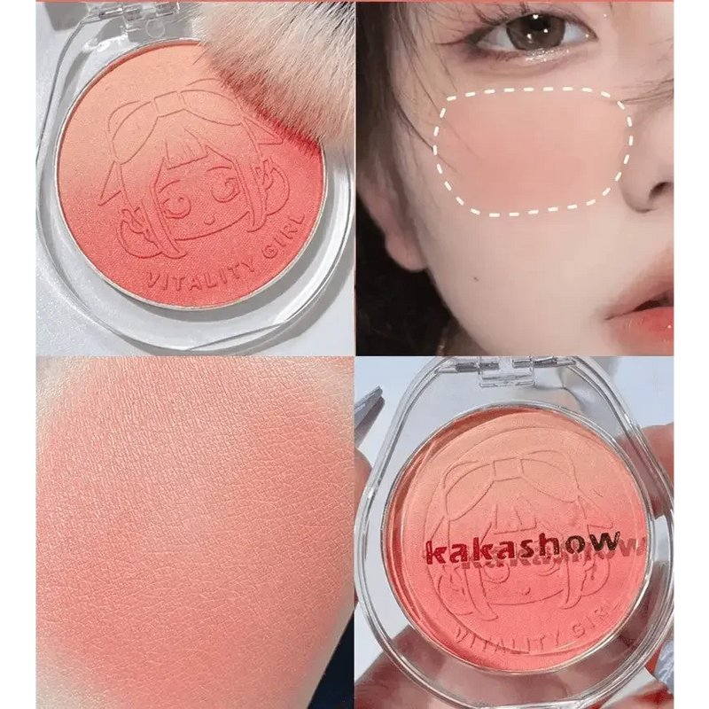 Dual Gradient Blush Highlights Natural Nude Makeup Brightening Cheek Purple Blue Female Niche Brand 2024 New Makeup by Dropshee