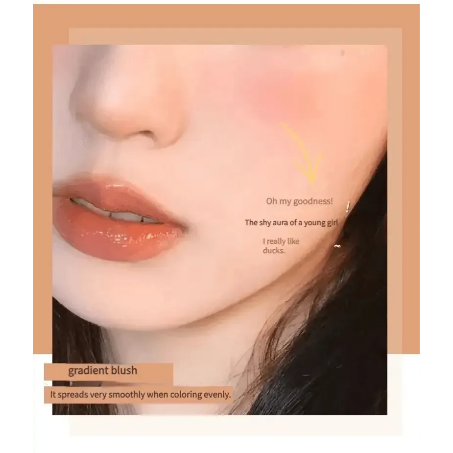 Dual Gradient Blush Highlights Natural Nude Makeup Brightening Cheek Purple Blue Female Niche Brand 2024 New Makeup by Dropshee
