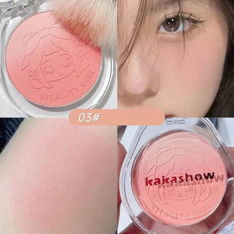 Dual Gradient Blush Highlights Natural Nude Makeup Brightening Cheek Purple Blue Female Niche Brand 2024 New Makeup by Dropshee