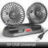 Dual Head Car Fan USB 12V 24V Adjustable - GiFTiFY