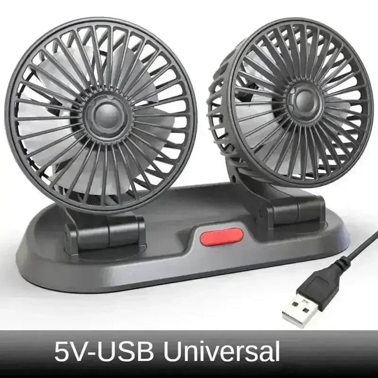 Dual Head Car Fan USB 12V 24V Adjustable - GiFTiFY