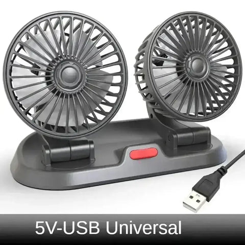 Dual Head Car Fan USB 12V 24V Adjustable - GiFiFY