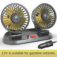 Dual Head Car Fan USB 12V 24V Adjustable