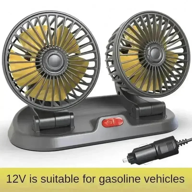 Dual Head Car Fan USB 12V 24V Adjustable Auto Accessories by DSERS