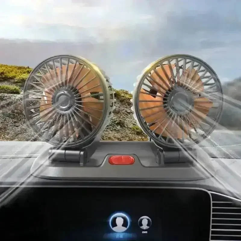 Dual Head Car Fan USB 12V 24V Adjustable Auto Accessories by DSERS