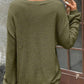 Plus Size Relaxed Fit Waffle Knit Round Neck T-Shirt