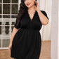 Plus Size Lace Trim Deep V Night Dress - GiFTiFY