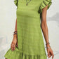 Plus Size Ruffle Hen Cap Sleeve Mini Dress - GiFTiFY