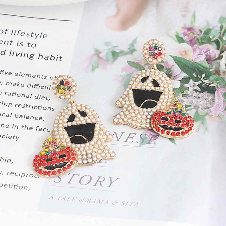 Ghost Rhinestone Alloy Earrings - GiFTiFY