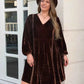 Plus Size V-Neck Balloon Sleeves Dress - GiFTiFY