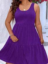 Plus Size Tiered Scoop Neck Tank Dress - GiFTiFY