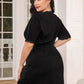 Plus Size Lace Trim Deep V Night Dress - GiFTiFY