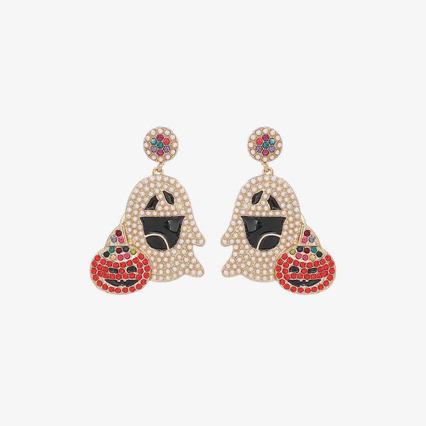 Ghost Rhinestone Alloy Earrings - GiFTiFY