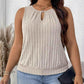 Plus Size Ribbed Knit Keyhole Tank Top - GiFTiFY