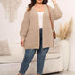 Plus Size Open Front Dropped Shoulder Knit Cardigan - GiFTiFY