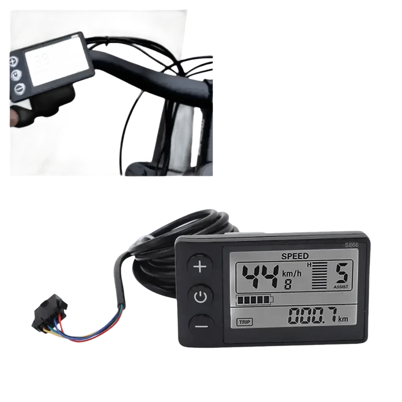 Electric Bike Display Waterproof SM LCD S866 Ebike LCD Display by WIND CHASER OUTDOOR Store
