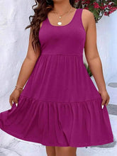 Plus Size Tiered Scoop Neck Tank Dress - GiFTiFY