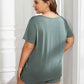 Plus Size Round Neck Short Sleeve Two-Piece Loungewear Set - GiFTiFY