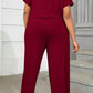 Plus Size Drawstring Waist Short Sleeve Jumpsuit - GiFTiFY