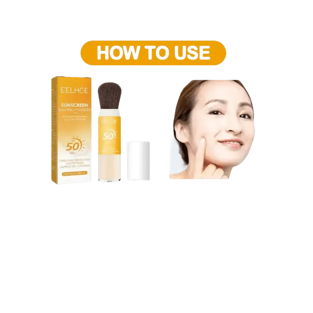 Eelhoe Sunscreen Setting Powder with Brush Breathable Finish Makeup by CJ