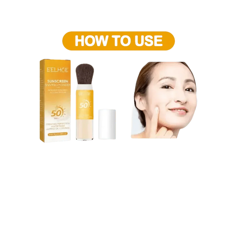Eelhoe Sunscreen Setting Powder with Brush Breathable Finish Makeup by CJ