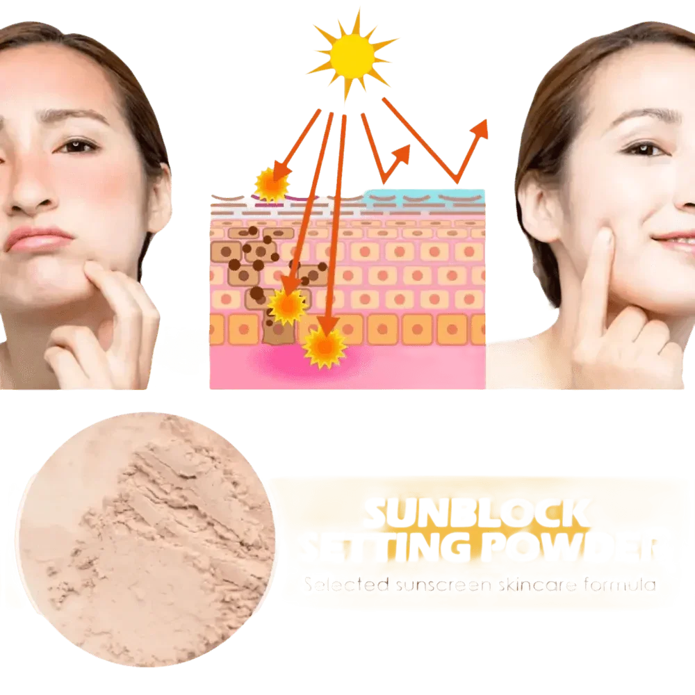 Eelhoe Sunscreen Setting Powder with Brush Breathable Finish Makeup by CJ