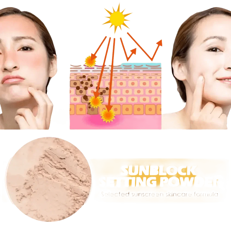 Eelhoe Sunscreen Setting Powder with Brush Breathable Finish Makeup by CJ