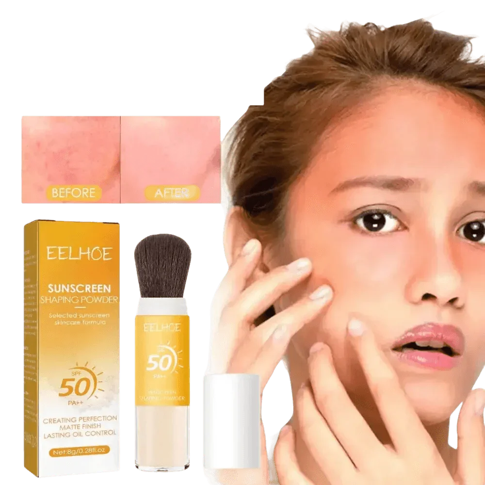 Eelhoe Sunscreen Setting Powder with Brush Breathable Finish Makeup by CJ