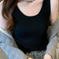Plus Size Ribbed Scoop Neck Tank