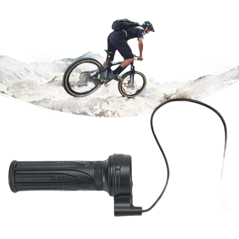 Electric bicycle throttle grip.