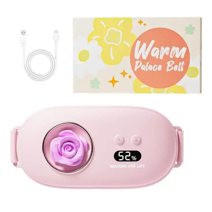 Electric Period Cramp Massager Vibrating Heating Pad Belt for Menstrual Colic Relief Pain Waist Abdominal Warm Palace Belt - GiFTiFY