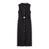 Elegant Black With Belt Women Dress O-neck Sleeveless Single Breasted Slim Female Maxi Dresses 2025 Summer New Chic Lady Robe - GiFTiFY