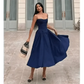 Elegant Spaghetti Strap Midi Dress Women Party Slim A Line Solid Suspender Lady Dresses New Spring Summer Fashion Sexy Vestidos - GiFTiFY