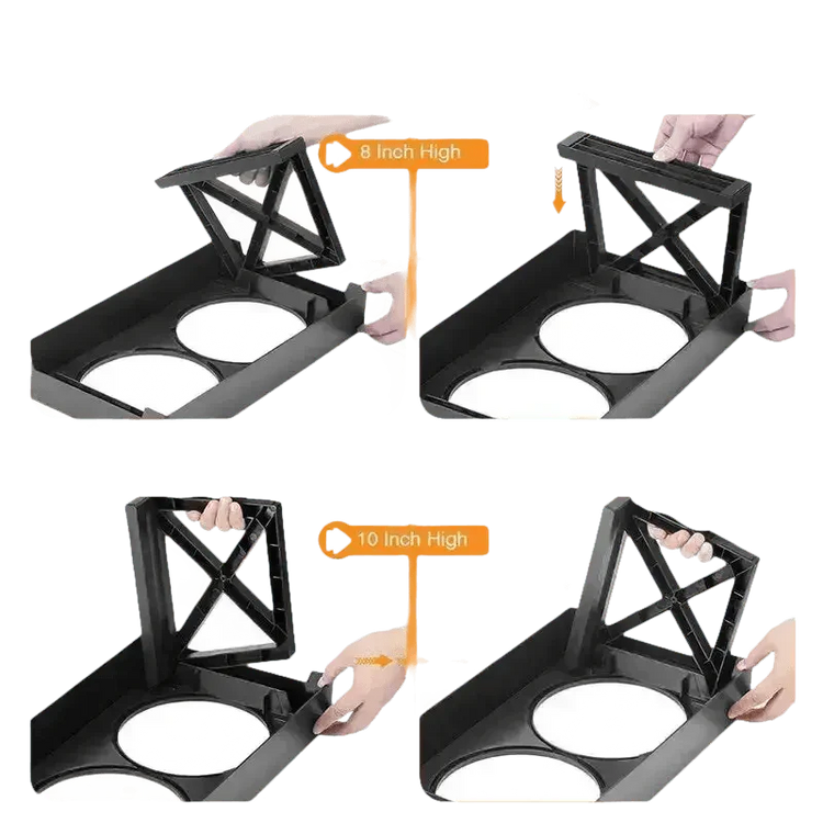 Elevated Bowls Stand for Pets Adjustable Height Dog Elevated Bowls Double Elevated Bowls Stand - GiFTiFY