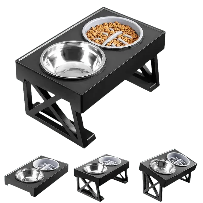 Elevated Bowls Stand for Pets Adjustable Height Dog Elevated Bowls Double Elevated Bowls Stand - GiFTiFY