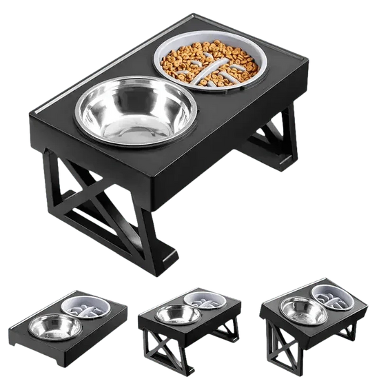 Elevated Bowls Stand for Pets Adjustable Height Dog Elevated Bowls Double Elevated Bowls Stand - GiFTiFY