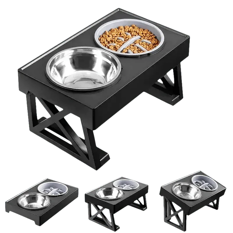 Elevated Bowls Stand for Pets Adjustable Height Dog Elevated Bowls Double Elevated Bowls Stand - GiFTiFY
